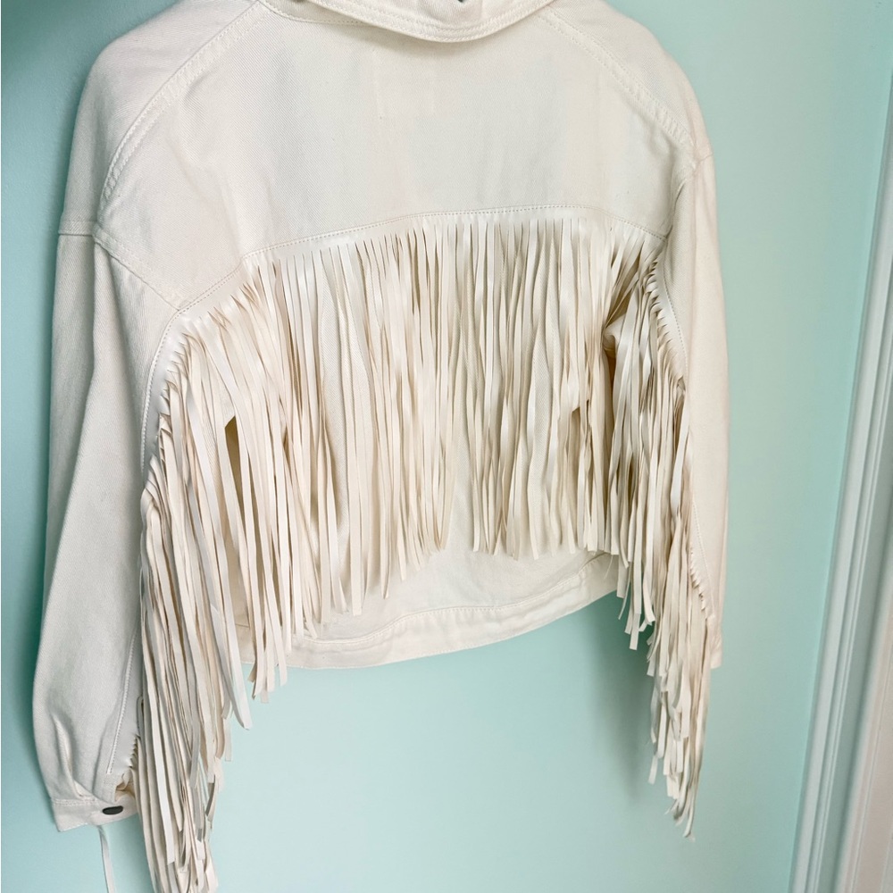 Fringe Cream Jacket